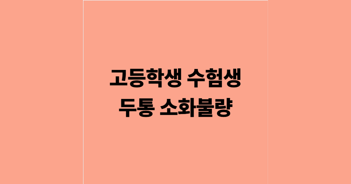 고등학생 수험생 두통 소화불량