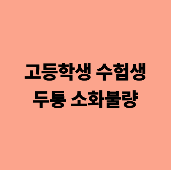고등학생 수험생 두통 소화불량